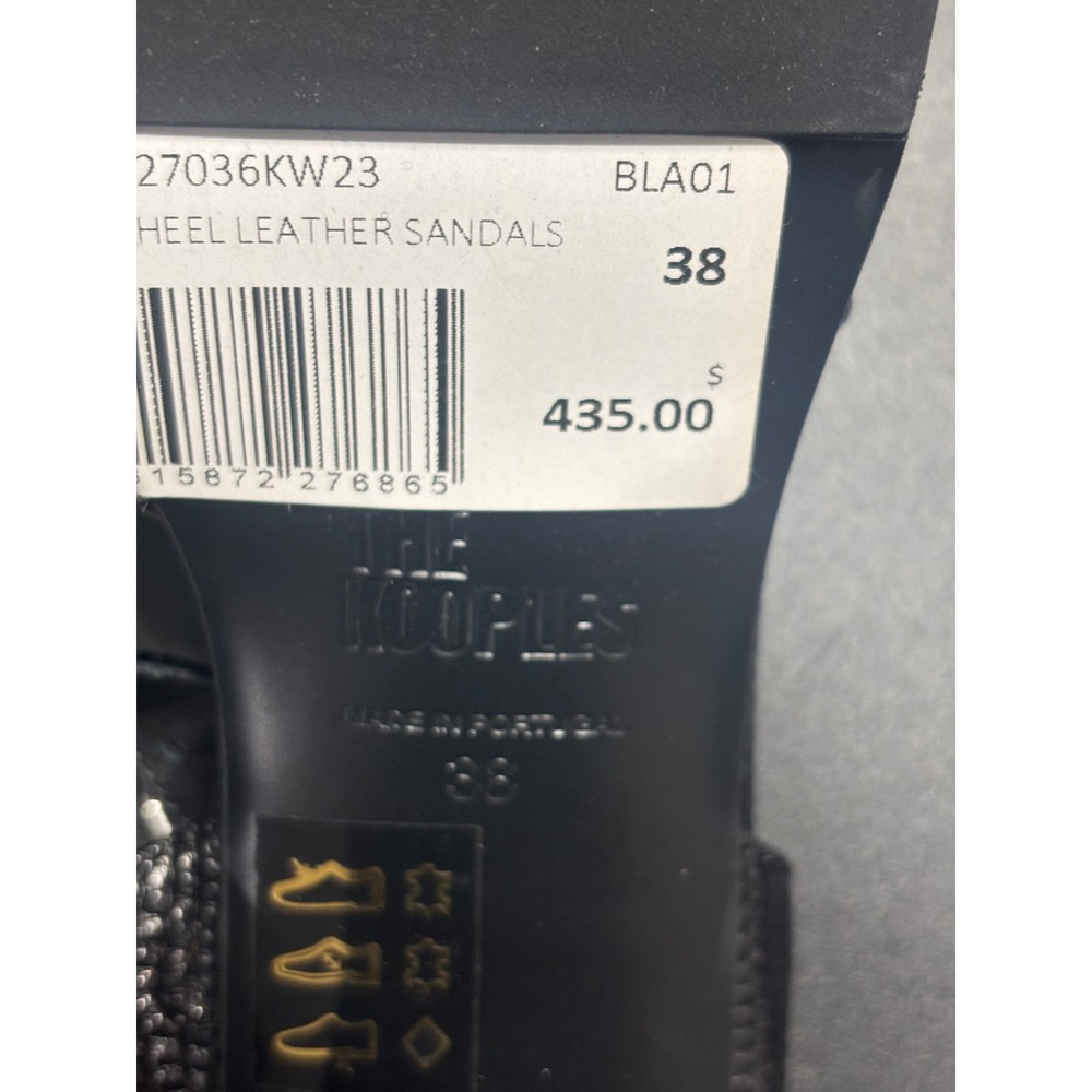 The Kooples NIB Lizard Effect Leather Heel SandalsBlack FR 38/ US 7 MSRP $435 - Picture 7 of 10